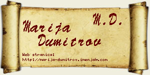 Marija Dumitrov vizit kartica